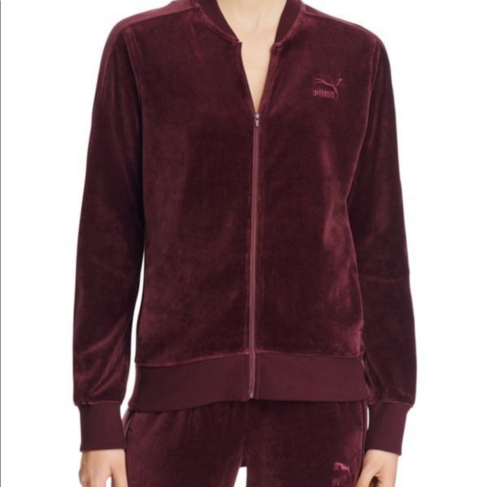 Burgundy Puma Velour Track Suit
